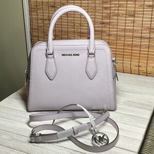 Michael Kors Ayden Medium Saffiano Leather Crossbody/Satchel lavender Gray NWOT